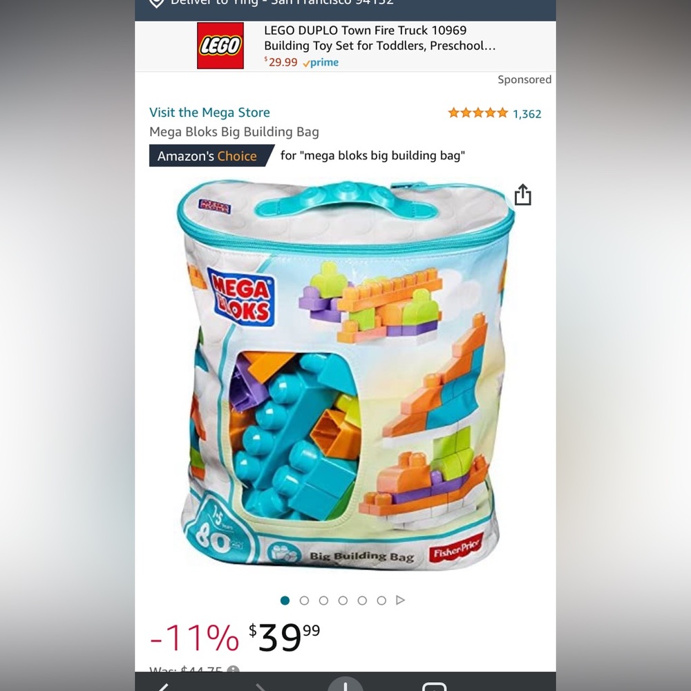 Mega Blocks Big Building Bag